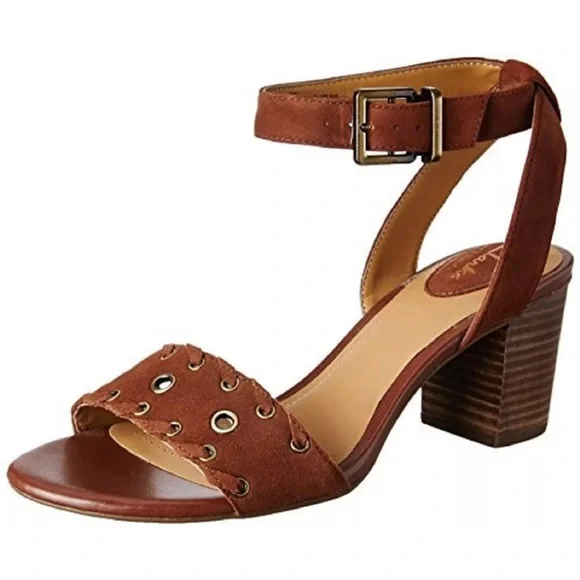 Like new Clarks Brown Ankle Strap Block Heel Sandals - Picture 3 of 11